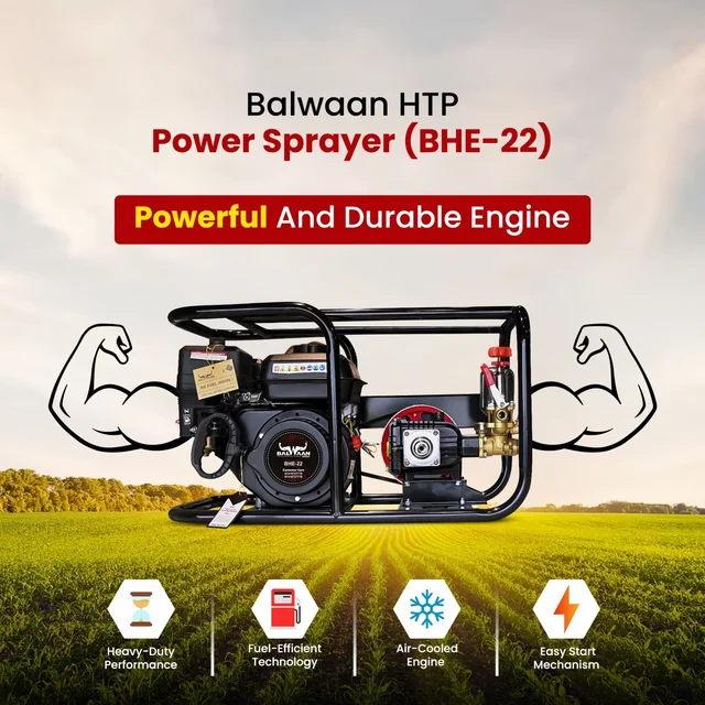 Balwaan Krishi Balwaan BHE-22 HTP Pump with BX-212 212cc 4 Stroke Petrol Engine, Powerful Agricultural Sprayer Pump with Tool Kit , Gun & Hose Pipe Not Included - MTAK-EN-PO-5396
