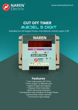 NAREN Electrix l Timers l Motor OFF Timers l Single phase l Cut OFF Timer Model: 5 digit (220V) - SKU - 47305268