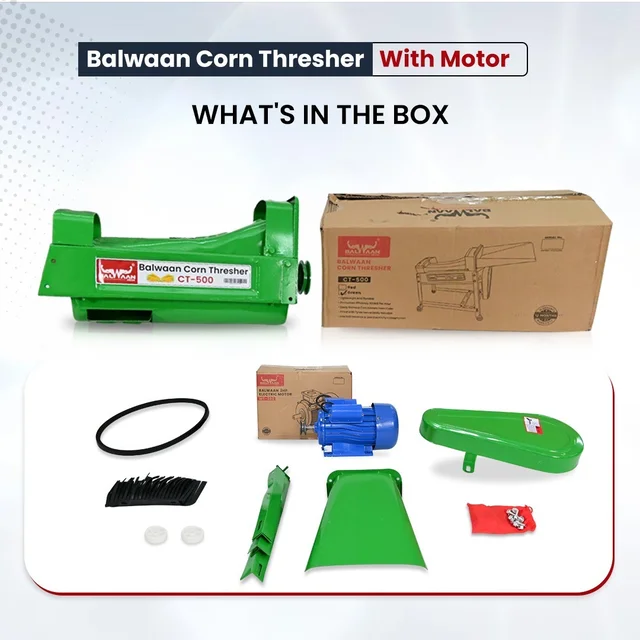 Balwaan Krishi Balwaan CT-500 Corn Thresher With 1.3 HP Motor | 2800 Rpm Motor Operated Maize & Corn Threshing Machine | Single Roller Agricultural Thresher For Efficient Corn & Grain Separation | With User Manual | MTAK-EL-CO-5485