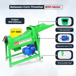 Balwaan Krishi Balwaan CT-500 Corn Thresher With 1.3 HP Motor | 2800 Rpm Motor Operated Maize & Corn Threshing Machine | Single Roller Agricultural Thresher For Efficient Corn & Grain Separation | With User Manual | MTAK-EL-CO-5485