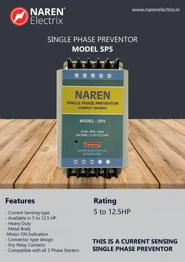 NAREN Electrix l Single Phase Preventors l Model SP5 (Sona Type) - SKU - 47312411
