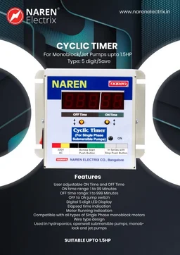NAREN Electrix l Timers l Cyclic Timers l Monoblock & Open Well Sub Pumps l Cyclic Timer Jet Type (5 digits) - SKU - 47401578