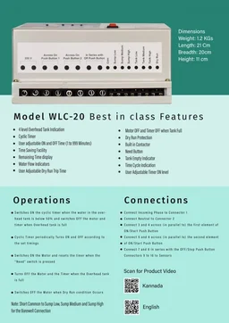 NAREN Electrix l Water level Controllers l Single Phase Sub Pumps l WLC-20 with cyclic timer Single Phase - SKU - 47310386
