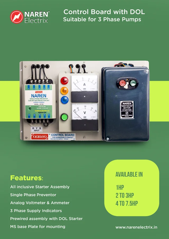 NAREN Electrix l Auto Start Units l Control Boards & DOL Starters l Without DOL Starters l CB2 with DOL Starter - SKU - 47572100