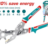 Total Tools TOTAL TOOLS Heavy-Duty Revolving Leather Hole Punch 2.5-5mm with Energy-Saving Design and Comfortable PVC Handle - THT33526