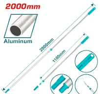 Total Tools TOTAL TOOLS 2-Section Aluminum Telescopic Rod 110-200cm with Screw Connection and Insert Function - THTEP0201