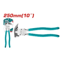 Total Tools TOTAL TOOLS 10" (250mm) Fencing Pliers with Heavy-Duty Wire Cutting Edges, Angled Head, and Black Finish - THT210102