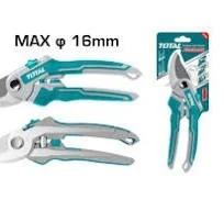 Total Tools TOTAL TOOLS 8.5"/220mm Garden Pruning Shear with Durable Metal Frame, 55# Carbon Steel Teflon-Coated Blade, and TPR Grip Handle - THT0601