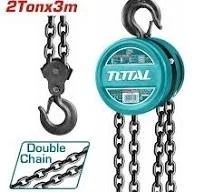 Total Tools TOTAL TOOLS 2-Ton Chain Block (3m Lift Height, 2 Load Chains, 300 mm Hook-to-Hook Distance, 345 N Pull Force, 13.5 kg Net Weight) in Wooden Case Packaging - THT1621