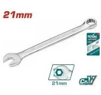 Total Tools TOTAL TOOLS Combination Spanner 21mm, 252mm Length, Cr-V Steel, Chrome Plated Matt Finish Wrench - TCSPA211