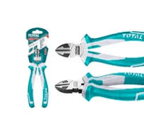 Total Tools TOTAL TOOLS Diagonal Cutting Pliers 7"/180mm, Cr-V Steel, Black Finish & Polished Surface with Two-Color Handle - THT230706