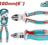 Total Tools TOTAL TOOLS Diagonal Cutting Pliers 6"/160mm, Cr-V Steel, Black Finish & Polished Surface with Two-Color Soft Handle - THT230606
