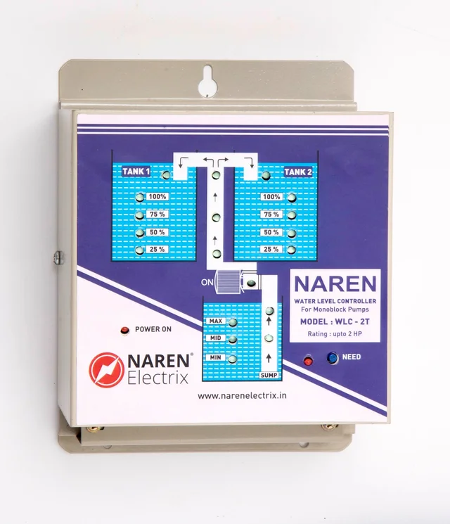 NAREN Electrix l Water level Controllers l Monoblock , Open Well Pumps l WLC-2T Mono (For 2 Tanks) - SKU - 47642261