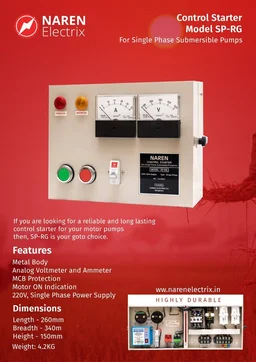 NAREN Electrix l Control Starters l Single Phase Sub Pumps l Analog l SPRG - SKU - 47603872 - 1 HP