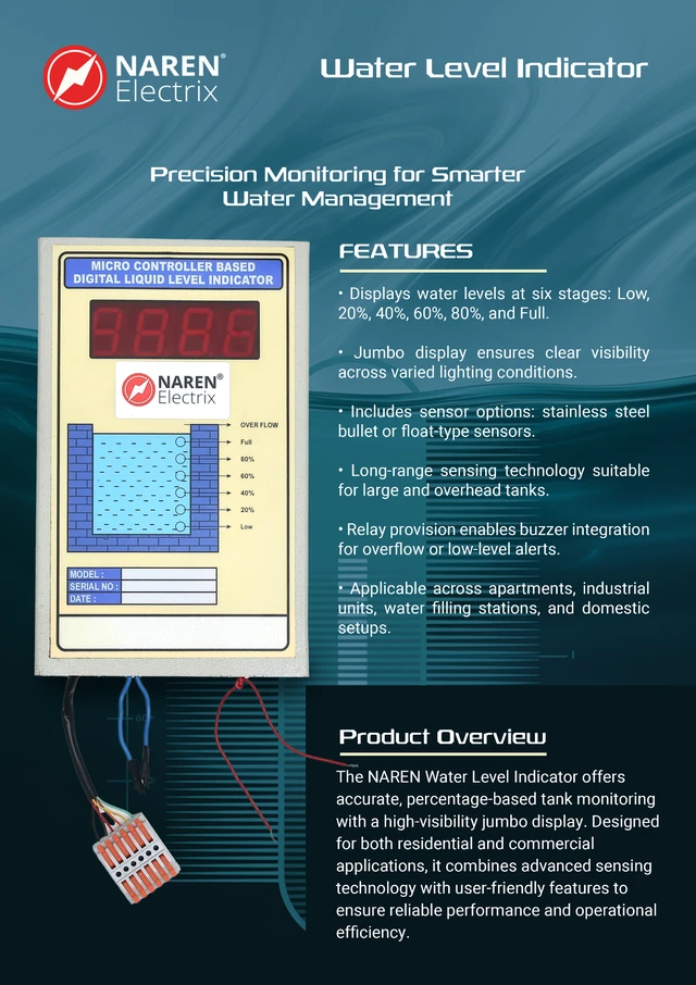 NAREN Electrix l Water Level Controller l Water Level Indicator l Water Level Indicator - SKU - 48321045