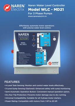 NAREN Electrix l Water level Controllers l 3 Phases l WLC-MD21 3 Phase - SKU - 47581584