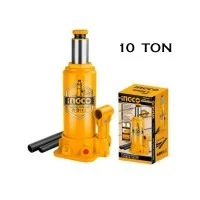 INGCO HBJ1002 10 Ton Hydraulic Bottle Jack | 230-460mm Lift Height | 230mm Travel | Safety Valve