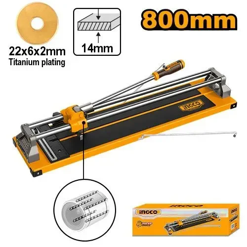 INGCO HTC04801 800mm Tile Cutter | 14mm Max Cutting Thickness | Aluminium Sliders | Steel Base