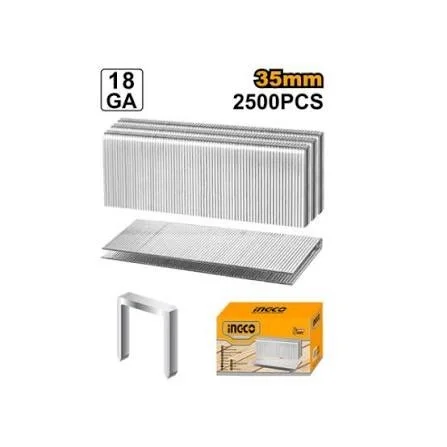INGCO AST18351 35mm Staples 2500-Piece Box | Ga18 | 5.7mm Crown | 1.25x1.0mm | ACN50401 & CCSNLI Compatible
