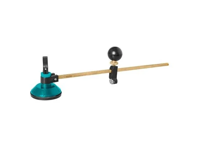 Total Tools TOTAL TOOLS 60cm Compasses Glass Cutter with 6pcs YG6X Knives, Rubber Suction Cups, and Metal Scale Ruler - TGCT16001