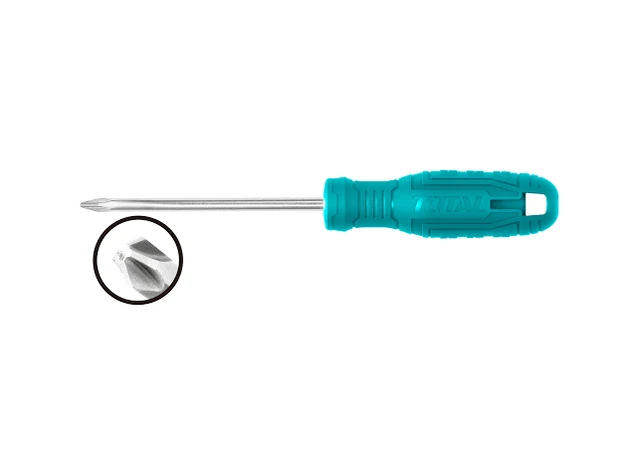 Total Tools TOTAL TOOLS Phillips Screwdriver PH2, 6.0mm Diameter x 150mm Length, 40Cr Round Shank, Cross Head Screwdriver - THTDC2266