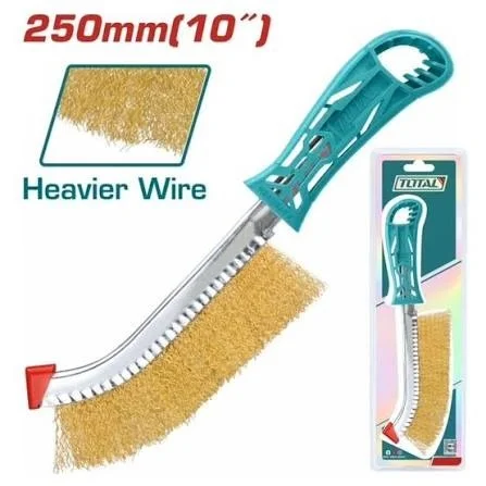 Total Tools TOTAL TOOLS Wire Brush 10 Inch (250mm), 0.3mm Wire Diameter, 30mm Wire Length, Steel Wire Brush for Descaling, Paint Stripping & Cleaning - THT92102