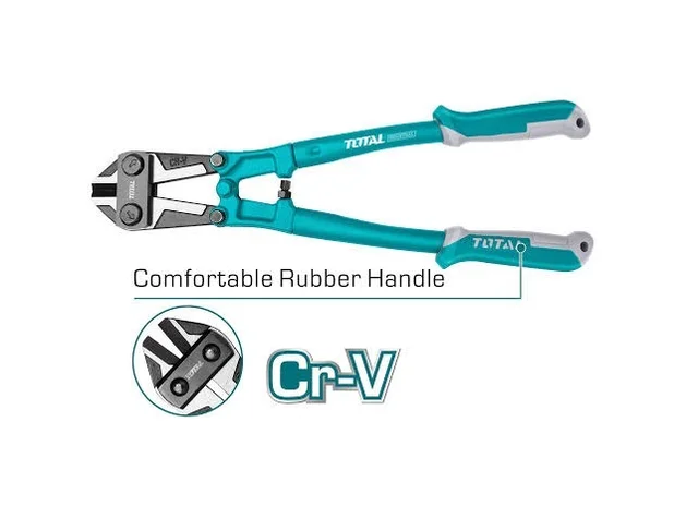 Total Tools TOTAL TOOLS 36" Bolt Cutter with Cr-V Blade, Black Finish and Polish, Two-Color TPR Handle, and Paper Card Packaging - THT113366