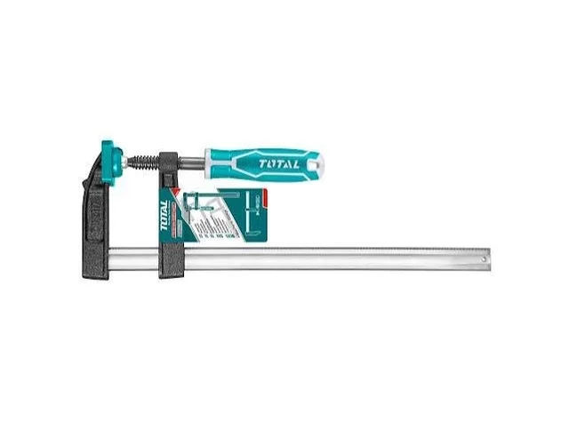 Total Tools TOTAL TOOLS 120x500mm F-Clamp (450KGS Max Clamp Force) with $8 times 30text{mm}$ Iron Ruler and 15.3mm Screw Thread - THT1321203