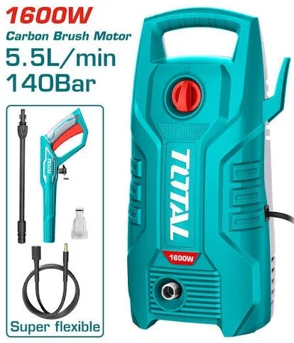 Total Tools TOTAL TOOLS 1600W High Pressure Washer 140 Bar 2030 PSI with Auto Stop System - TGT11336