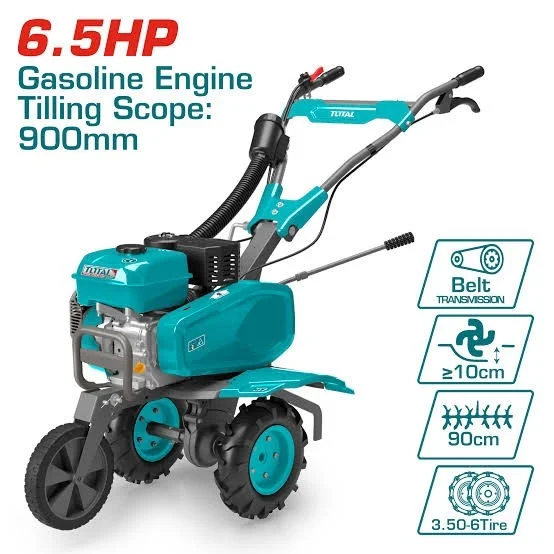 Total Tools TOTAL TOOLS 6.5HP Gasoline Tiller with 900mm Tilling Width and 150�300mm Tilling Depth - TGC5001