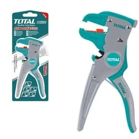 Total Tools TOTAL TOOLS 17585mm Wire Stripper (0.5mm~6mm Capacity) with Cutting Function, 65Mn Blade, and PP-Covered TPR Handle - THT15606