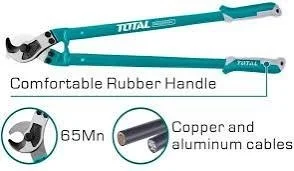 Total Tools TOTAL TOOLS 24" Copper and Aluminum Cable Cutter (240mm� Cutting Area) with 65Mn Steel Blades, Heat-Treated Body, Induction-Quenched Edges, and Paper Card Packaging - THT115242