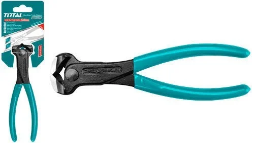 Total Tools TOTAL TOOLS End Cutting Pliers 7"/180mm, Cr-V Steel, Black Finish & Polished Surface - THT260702