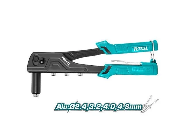Total Tools TOTAL TOOLS Hand Riveter 10.5", Compatible with Aluminum Rivets (2.4mm, 3.2mm, 4.0mm, 4.8mm) - THT32108S
