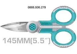 Total Tools TOTAL TOOLS Electrician's Scissors 145mm (5.5 Inch), Stainless Steel Blades, 3.0mm Blade Thickness, Unique Design Handle, Sand Blast Finish - THT1155871