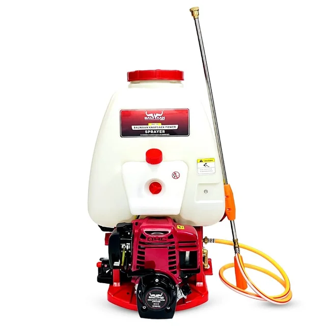 Balwaan Krishi Balwaan BKS-35 Knapsack Sprayer 35cc 4 Stroke Petrol Engine with Brass Pump, 90cm Spray Gun, Expandable 3-Nozzle Lance & Tool Kit - MTAK-EN-SP-5076