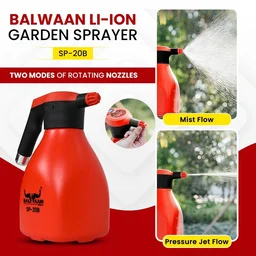 Balwaan Krishi Balwaan SP-20B Li-Ion Battery Sprayer 2 Litre with 1 Spray Nozzle, Extendable Spray Lance, USB Charging Cable, Washer & User Manual - MTAK-BA-SP-5592