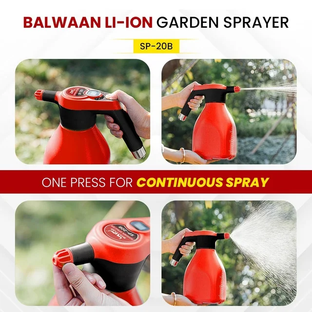 Balwaan Krishi Balwaan SP-20B Li-Ion Battery Sprayer 2 Litre with 1 Spray Nozzle, Extendable Spray Lance, USB Charging Cable, Washer & User Manual - MTAK-BA-SP-5592