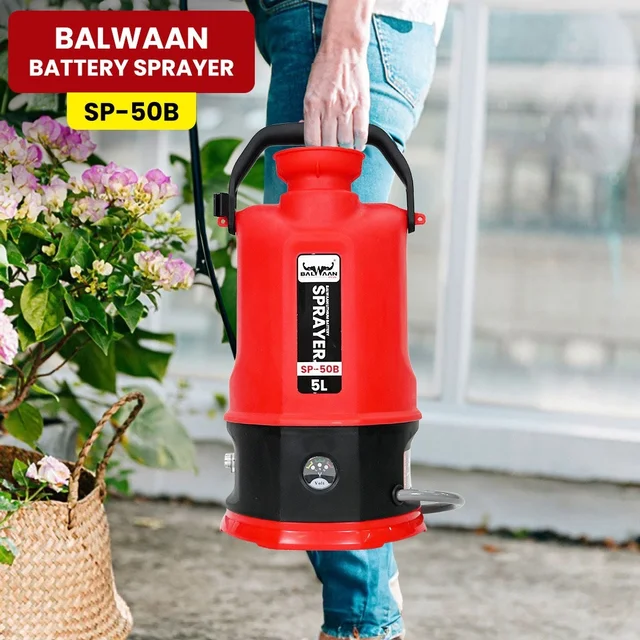 Balwaan Krishi Balwaan SP-50B Li-Ion Battery Sprayer 5 Litre with 12V 2.6Ah Lithium Battery, 2 Nozzles, 1+1 Lance & User Manual - MTAK-BA-SP-5593