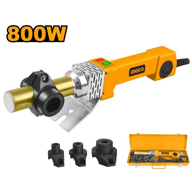 INGCO PTWT8001 800W PPR Pipe Welding Machine | 16-32mm Welding Diameter | 0-300�C Working Temperature | 4 Welding Sockets | PP-R, PB, PE & PE-RT