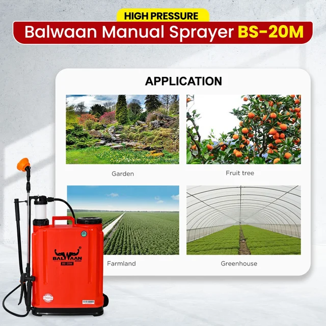 Balwaan Krishi Balwaan BS-20M Gold Series Manual Sprayer with 3 Nozzles, Delivery Pipe, Extendable Lance & User Manual - MTAK-MA-SP-5595