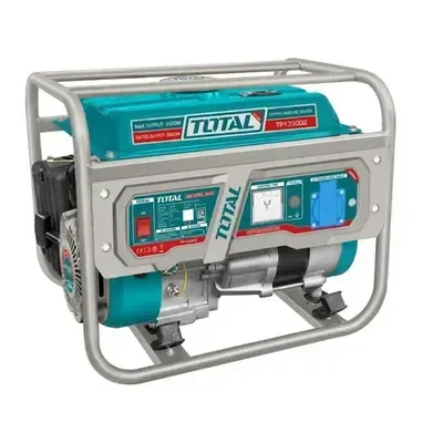 Total Tools TOTAL TOOLS TP115005 Gasoline Generator 1.2kW Maximum Output, 1.0kW Rated Output, 98cc 4-Stroke OHV Engine, 5.5L Fuel Tank, 220�240V, 50Hz, Recoil Start Portable Petrol Generator