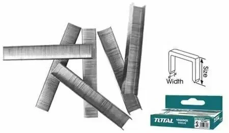 Total Tools TOTAL TOOLS Staples 10mm, 0.7mm Width, 1000 Pcs Pack, Compatible with THT31141, Heavy-Duty Stapler Staples, Color Box - THT39101