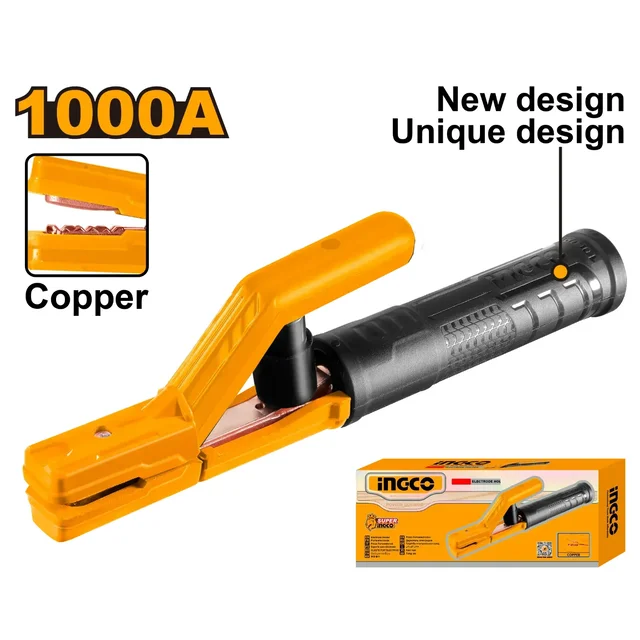 INGCO WAH10008 1000A Welding Electrode Holder | High Current MMA Welding Accessory | Unique Design | 1000A Rated Current | MMA Welding Machine Holder