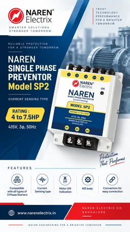 NAREN Electrix l Single Phase Preventors l Model SP2 (4 to 7.5HP) - SKU - 47312557