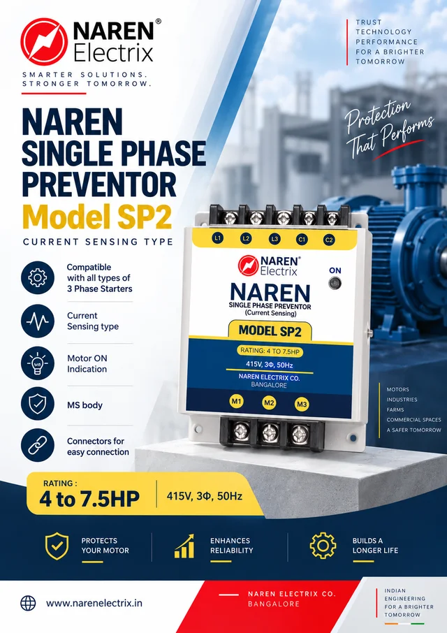 NAREN Electrix l Single Phase Preventors l Model SP2 (4 to 7.5HP) - SKU - 47312557