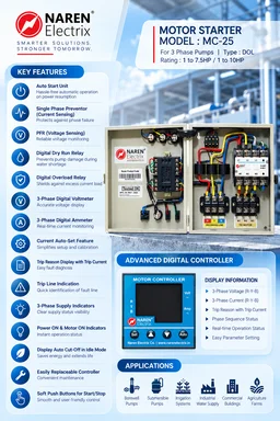 NAREN Electrix l Control starters l 3 phase l Digital l MC-25 - SKU - 48083626