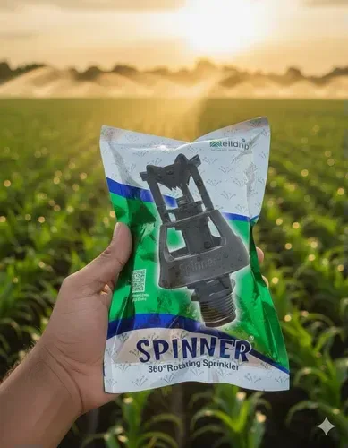 Welldrip Spinner 360° Rotating Sprinkler for Agriculture Irrigation, Plastic Impact Sprinkler Head with Threaded Connection for Farm, Crop, Garden and Field Watering Systems - 3/4"
