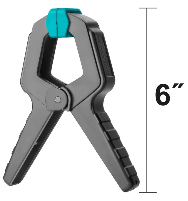 Total Tools TOTAL TOOLS Spring Clamp 6 Inch, 150mm Length, 15kg Clamping Force, 68mm Maximum Jaw Opening, Black Clip Body - THT13362