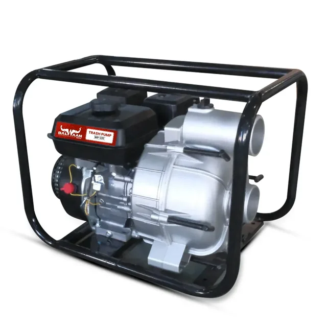 Balwaan Krishi Balwaan WP-33T Trash Pump 3x3 Inch 4 Stroke Petrol Engine High Head Water Pump with Oil Alert, Strong Frame, Tool Kit & User Manual - MTAK-EN-WA-6069